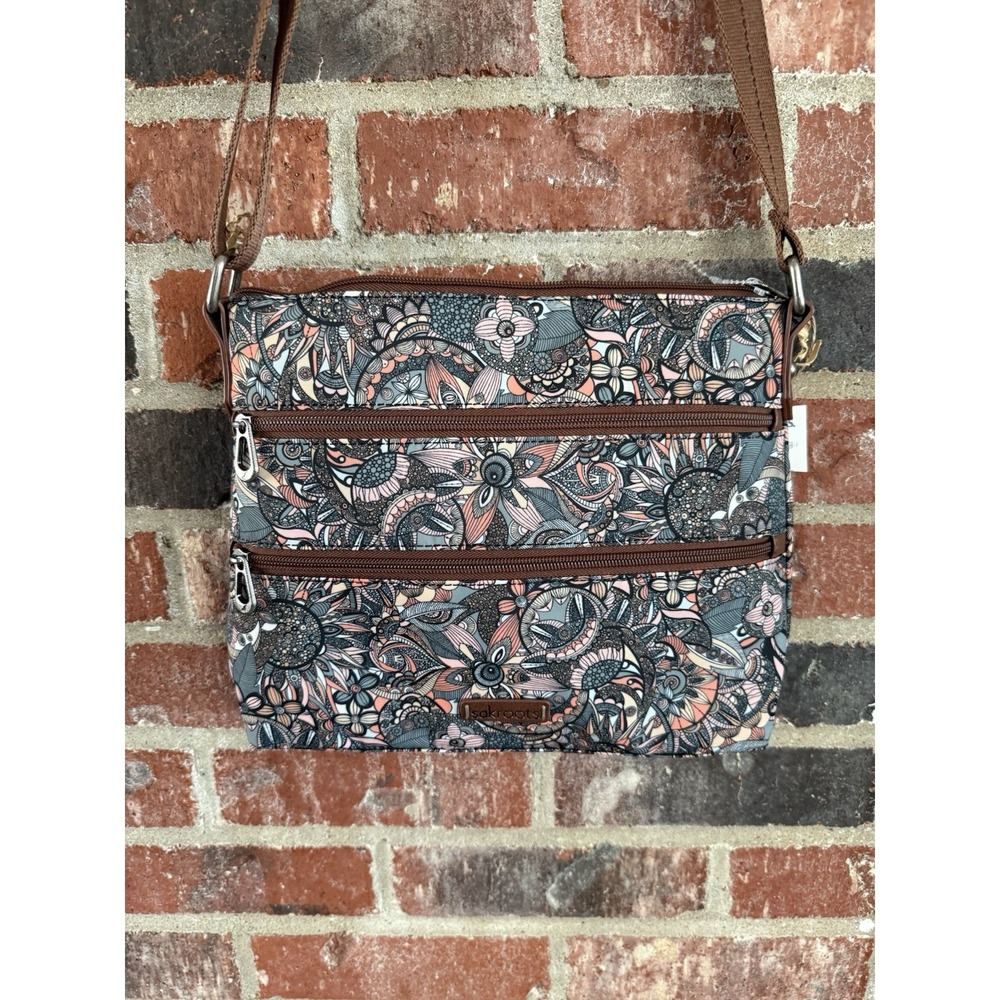 Sakroots Crossbody Bag Purse Artist Circle Navy Blue Boho Cottagecore Floral NWT